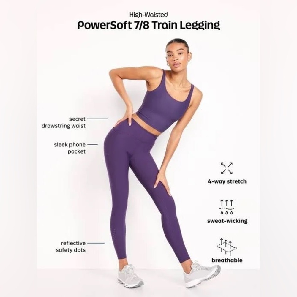 Deep Teal PowerSoft High Waisted 7/8 Leggings - Picture 4 of 4